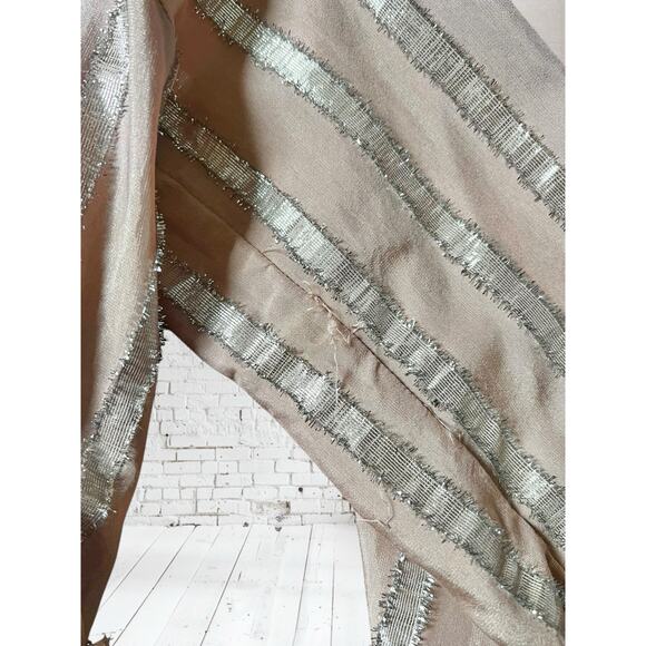 Current Air Womens Dressy Boho Metallic Striped Peplum Ruffle Blouse Size Large - Picture 5 of 8